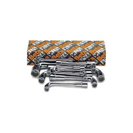 SERIE DI 25 CHIAVI A PIPA DOPPIE ESAGONALI-POLIGONALI CROMATE LUCIDE  ART. 932/S25   