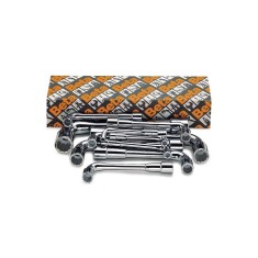 SERIE DI 17 CHIAVI A PIPA DOPPIE ESAGONALI-POLIGONALI CROMATE ART. 937/S17   