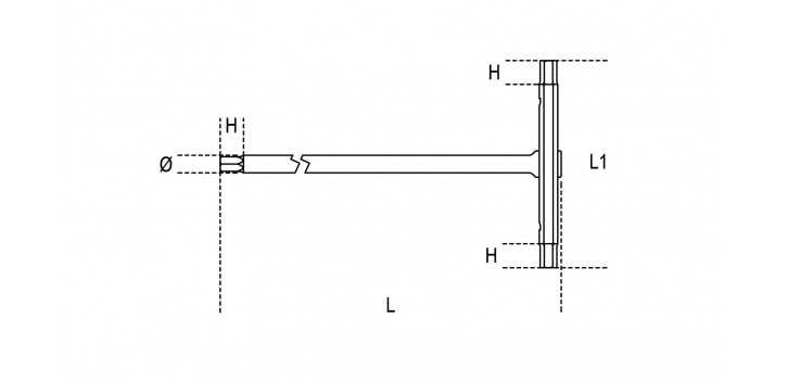 CHIAVI A T CON TRE ESTREMITA' MASCHIO ESAGONALE 3/32 POLLICI ART. 951AS   