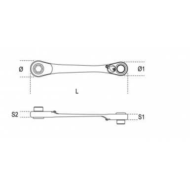 CHIAVE PORTAINSERTI A CRICCHETTO REVERSIBILE ART. 194   