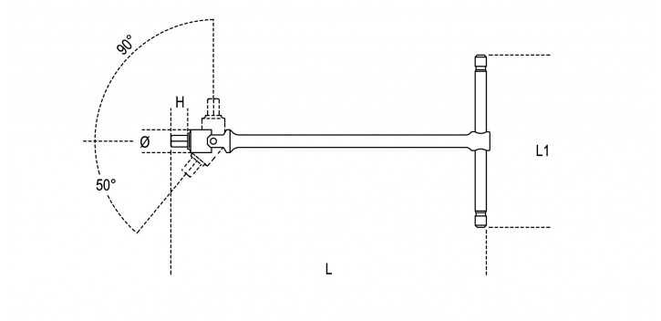 CHIAVI A T CON MASCHIO SNODATO PER VITI CON IMPRONTA TORX®CROMATE T20 ART. 953TX   