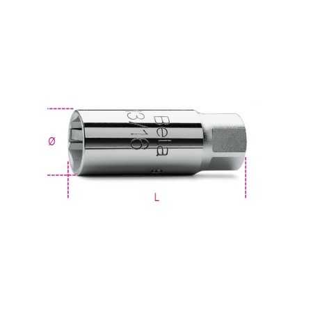 CHIAVI A BUSSOLA CON ATTACCO QUADRO FEMMINA 3/8" PER CANDELE D'ACCENSIONE 14 9/16 ART. 956E   