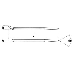 LEVA CON ESTREMITA' A PUNTA E PIATTA CURVA ART. 963 2