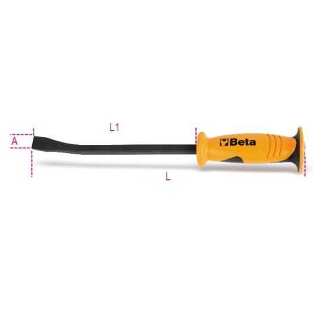 LEVA CON ESTREMITA' PIATTA CURVA L MM 450 ART. 965