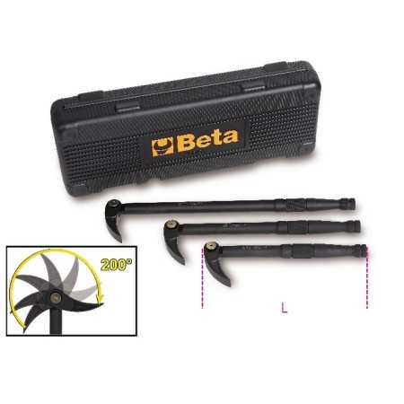 SERIE DI 3 LEVE CON TESTA SNODATA PIATTA CURVA ART. 966/C3   