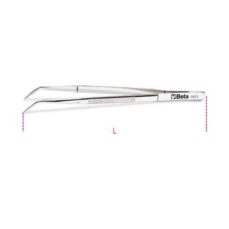 PINZETTA A MOLLA CON PERNO A PUNTE FINI CURVE ARROTONDATE ART. 993   