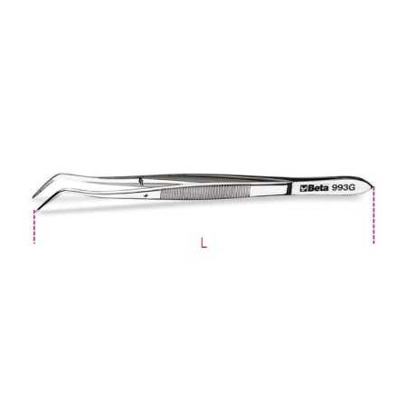 PINZETTA A MOLLA CON PERNO A PUNTE CURVE A GOMITO ARROTONDATE ART. 993G   