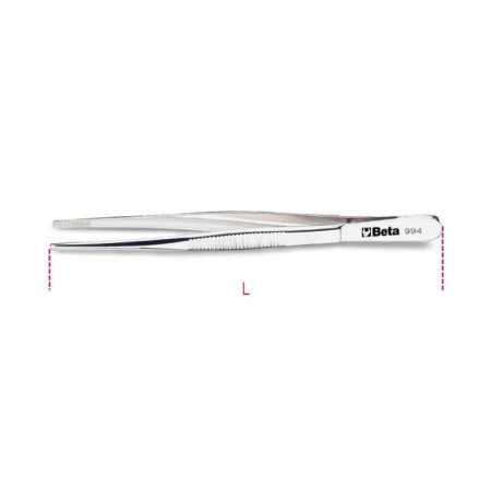 PINZETTA A MOLLA A PUNTE CURVE LARGHE DIRITTE ARROTONDATE ART. 994   