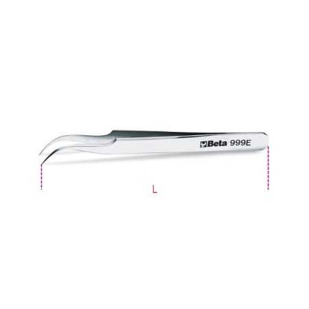 PINZETTA A MOLLA ANTIACIDO ANTIMAGNETICA A PUNTE FINISSIME CURVE ART. 999E   