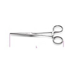 PINZETTA AUTOBLOCCANTE A BECCHI ARROTONDATI ZIGRINATI IN ACCIAIO INOSSIDABILE ART. 1002   