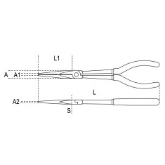 PINZE A BECCHI MEZZOTONDI LUNGHISSIMI DIRITTI ZIGRINATI ART. 1009L/A    2