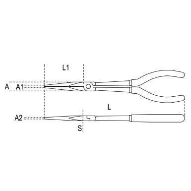 PINZE A BECCHI MEZZOTONDI LUNGHISSIMI DIRITTI ZIGRINATI ART. 1009L/A   