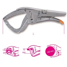 PINZA AUTOBLOCCANTE A DOPPIA REGOLAZIONE A GRANDE CAPACITA' GANASCE EXTRA LUNGHE ART. 1051XL   