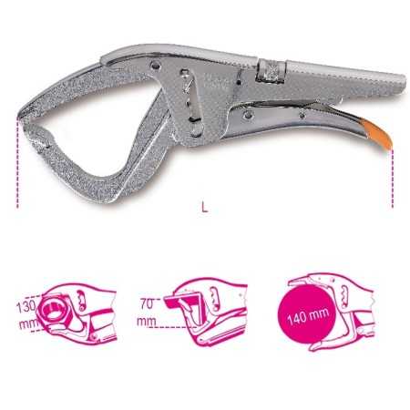 PINZA AUTOBLOCCANTE A DOPPIA REGOLAZIONE A GRANDE CAPACITA' GANASCE EXTRA LUNGHE ART. 1051XL   