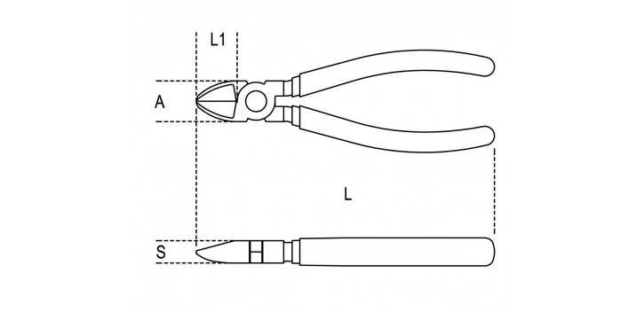 TRONCHESI A TAGLIENTI DIAGONALI IMPUGNATURA BIMATERIALE L MM 160 ART. 1082BM   