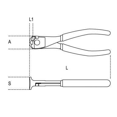 TRONCHESI A GRANDE EFFETTO A TAGLIENTI FRONTALI IMPUGNATURA BIMATERIALE L MM 160 ART. 1088BM   