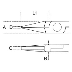 PINZA PER ELETTRONICA A BECCHI PIATTI CORTI LISCI ART. 1171BM    2