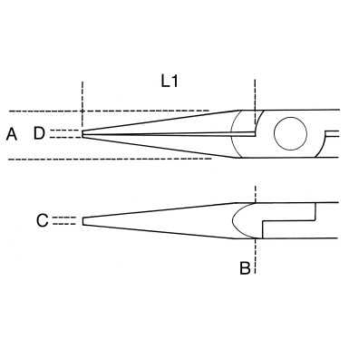 PINZA PER ELETTRONICA A BECCHI MEZZOTONDI LUNGHI ZIGRINATI ART. 1177BM/Z   