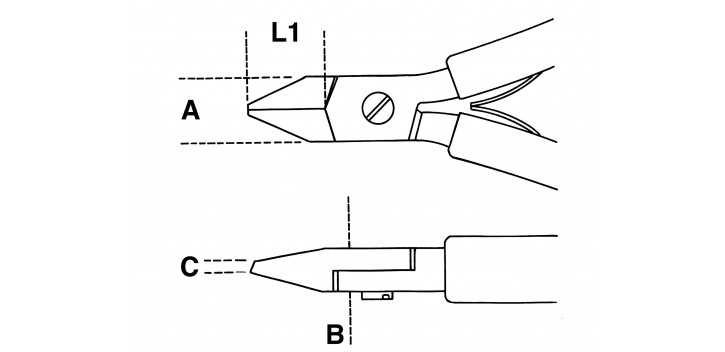 TRONCHESE PER ELETTRONICA A TAGLIENTI DIAGONALI SEMIRASI BECCHI ASSOTTIGLIATI ART. 1182BM   