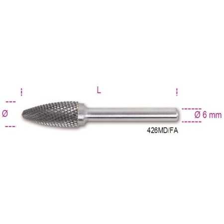 LIME ROTATIVE IN METALLO DURO TAGLIO INCROCIATO HM6 MM 8 ART. 426MD/FA8