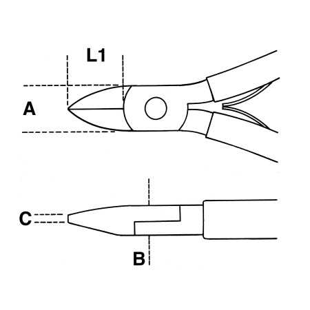 TRONCHESE PER ELETTRONICA A TAGLIENTI DIAGONALI NORMALI L MM 130 ART. 1188BM   