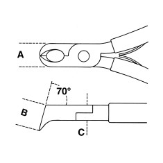TRONCHESE PER ELETTRONICA A TAGLIENTI OBLIQUI RASI BECCHI LUNGHI SOTTILI L MM 130 ART. 1191BM    2