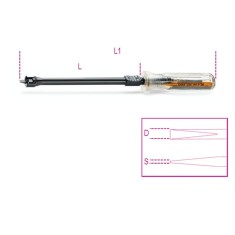 GIRAVITE PRENSILI PER VITI A TESTA CON INTAGLIO SxDxL MM 0,7x5x150 ART. 1250   