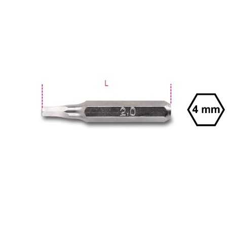 INSERTI 4 MM PER VITI CON IMPRONTA ESAGONALE MM 0.7 ART. 1256PE   