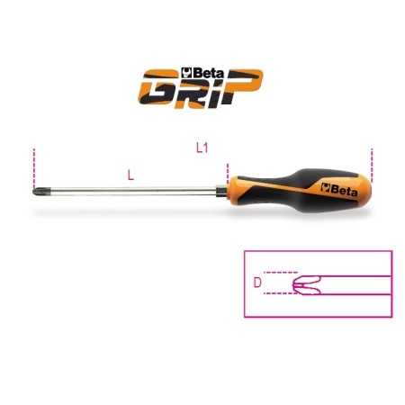 GIRAVITE CON ESAGONO DI MANOVRA PER VITI CON IMPRONTA A CROCE PHILLIPS® PHxDxL mm 2x6x150 ART.1262E   