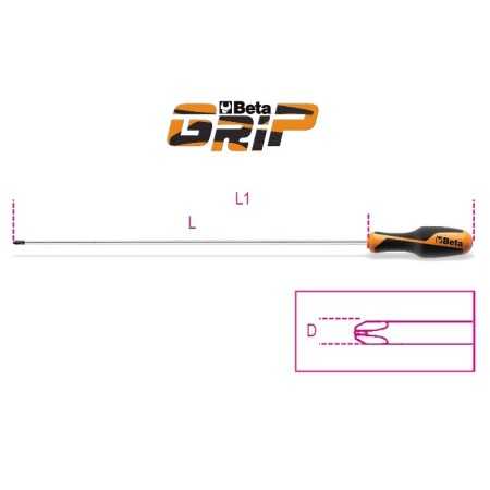 GIRAVITE PER VITI CON IMPRONTA A CROCE PHILLIPS® TIPO LUNGO PHxDxL mm 2x6x400 ART.1262L   