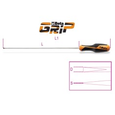 GIRAVITE PER VITI SENZA TESTA CON INTAGLIO TIPO LUNGO SxDxL mm 1,2x6,5x400 ART.1264L   