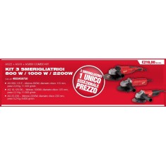 KIT 3 MERIGLIATRICI AG22-230 + AG10-125EK + AG800-115E