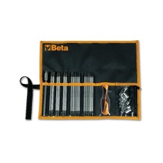 ASSORTIMENTO DI 16GIRAVITE BIVALENTI 9CHIAVI A BUSSOLA 1/4" 2 ACCESSORI E 1 IMPUGNATURA DI MANOVRA ART. 1281BG/B28A   