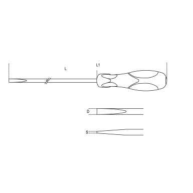 GIRAVITE PER VITI SENZA TESTA CON INTAGLIO TIPO LUNGO SxDxL MM 1,2x6,5x400 ART. 1294L   