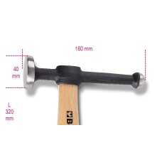 MARTELLO CON TESTA TONDA PIANA E PENNA SFERICA MANICO IN LEGNO ART. 1351   