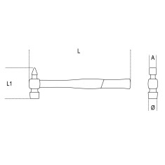 MARTELLO CON TESTA TONDA E PENNA SIMMETRICA L1 MM 100 ART. 1378    2