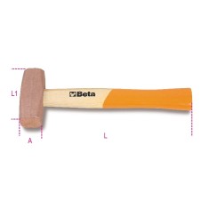 MAZZUOLE CON TESTA IN RAME MANICO IN LEGNO GRAMMI 600 ART.1385   