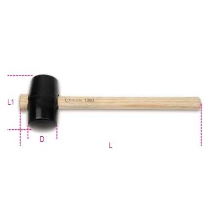 MAZZUOLE CON DOPPIA TESTA IN GOMMA DURA D MM 50 ART. 1393   