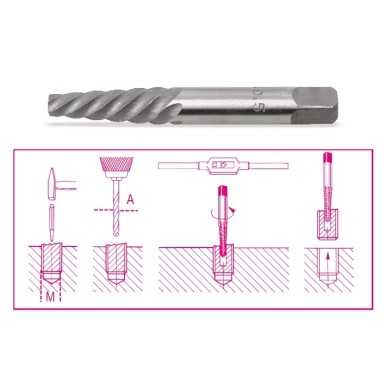 ESTRATTORI CONICI PER VITI E PRIGIONIERI SPEZZATI IN ACCIAIO LEGATO A MM 8,0 ART. 1430
