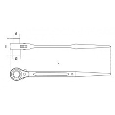 CHIAVE POLIGONALE DOPPIA CURVA SPECIALE PER PONTEGGI CROMATA ART. 93 2