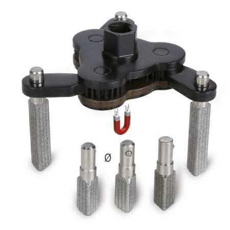 Chiave autoregolabile a tre bracci per filtri olio destrorsa-sinistrorsa, con bracci intercambiabili Beta 1493/C7