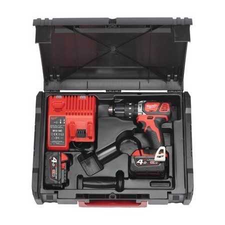 Trapano avvitatore con percussione Milwaukee M18 BPD-402C con 2 batterie 4 Ah