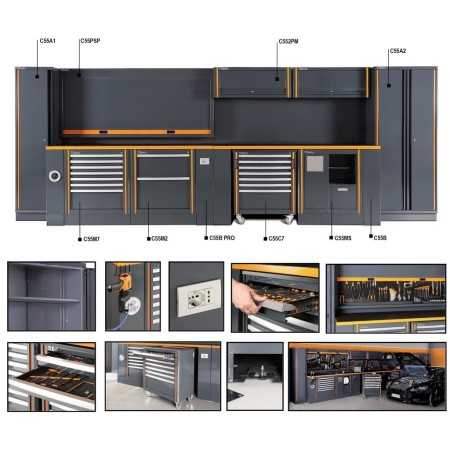 Combinazione completa arredo officina Beta C55