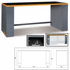 Banco da lavoro da 2 metri con piano grigio per arredo officina RSC55 C55B/2 2