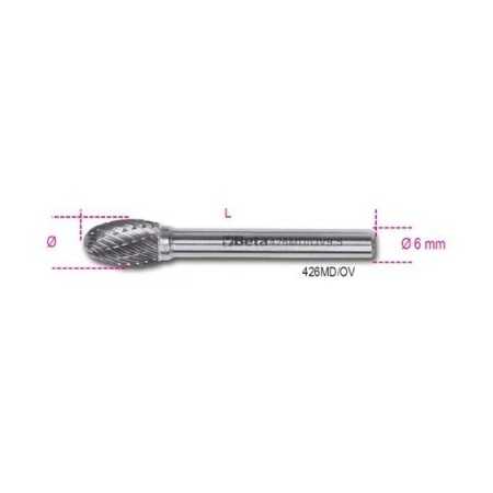 LIME ROTATIVE IN METALLO DURO TAGLIO INCROCIATO HM6 MM 6 ART. 426MD/OV6   