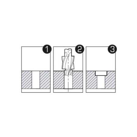 SERIE DI 6 SVASATORI CON PERNO GUIDA GRADO FINE IN ACCCIAIO HSS ART. 421/SP6