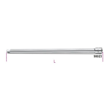 PROLUNGHE CON ATTACCHI QUADRI FEMMINA E MASCHIO 1/4" CROMATE ART. 900/23   