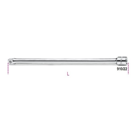 PROLUNGHE CON ATTACCHI QUADRO MASCHIO E FEMMINA 3/8" CROMATE ART. 910/22   