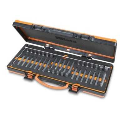ASSORTIMENTO DI 38 INSERTI CON ATTACCO ESAGONALE 10 MM E 1 PORTA INSERTI A T SNODATO ART. 867/C38