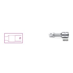 PROLUNGHE CON ATTACCHI QUADRI MASCHIO E FEMMINA 1/2" CROMATE ART. 920/20   